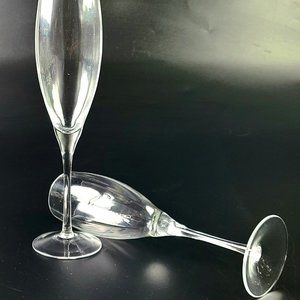 Vintage - Stunning Optical Illusion Champagne/ Flutes Glasses - Pair